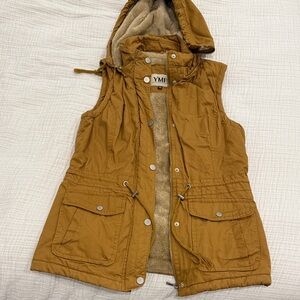 YMI Women's Brown Hooded Vest